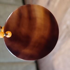 Round Tortoiseshell-like Acrylic Faceted Bead Bail Necklace Pendant